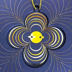 LOUIS VUITTON Vivienne Holiday Ornament Blue Silver Gold Hand Carved Trunk ‘21